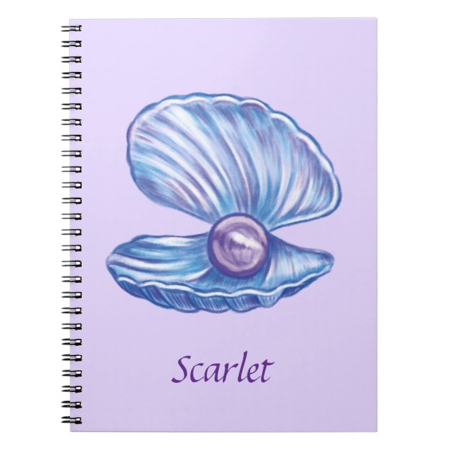 Personalised Pearl of the Ocean (Purple)  Notebook (Front)