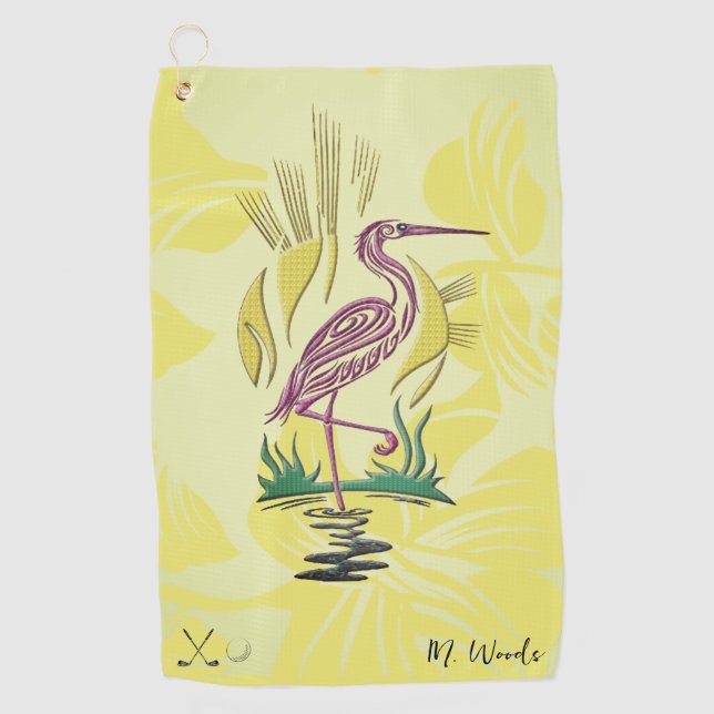 Personalised Pelican Bird Golf Towel (Front)