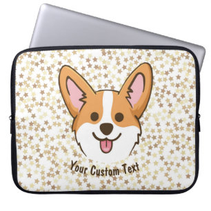 Personalised Pembroke Welsh Corgi Puppy Dog Stars Laptop Sleeve