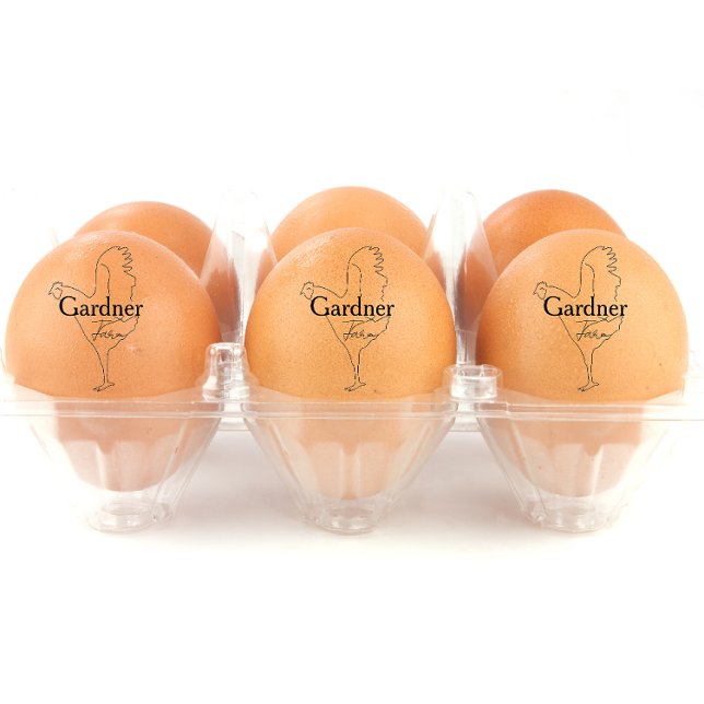 Personalised Pencil Art Hen Name Egg Rubber Stamp (Personalized egg stamp)