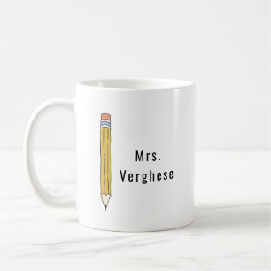 Personalised Pencil Teachers Coffee Mug