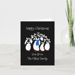 Personalised Penguin Christmas Holiday Card