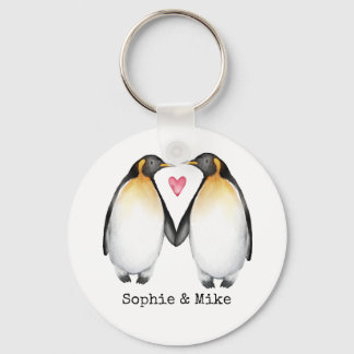 Personalised Penguin Love Keychain