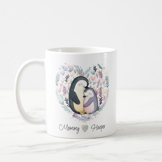 Personalised Penguin Love Mug (Left)