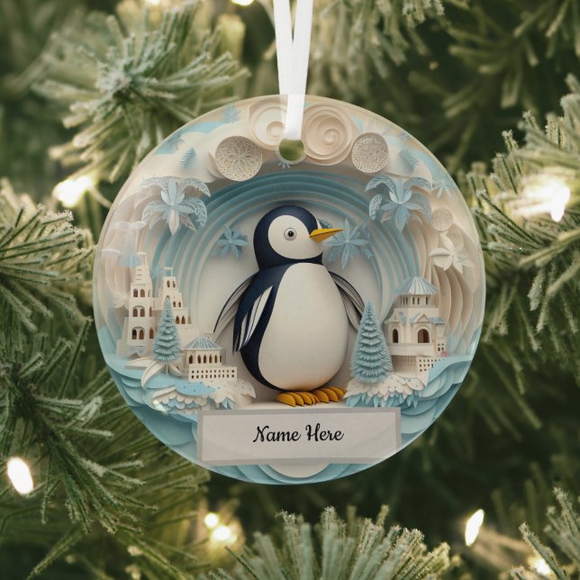 Personalised Penguin Ornament (Insitu)