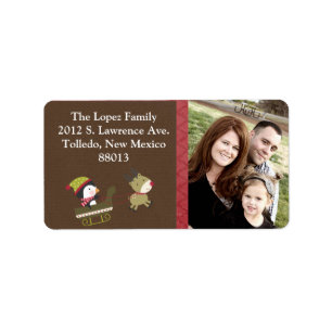 Personalised Penguin / Reindeer Chri Mailing Label