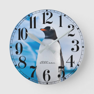 Personalised Penguin  Wall Clock