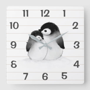 Personalised Penguins Home Decor Wall Clock