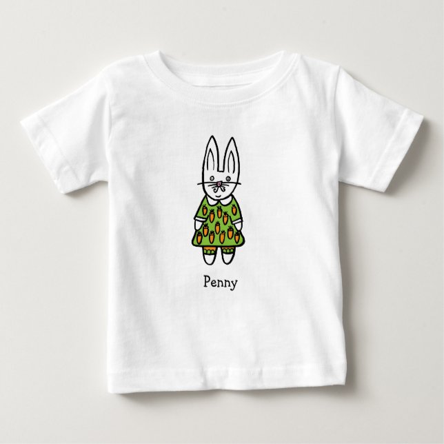 Personalised Penny the Rabbit Baby T-Shirt (Front)