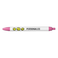 Personalised pens with yellow tennis balls logo