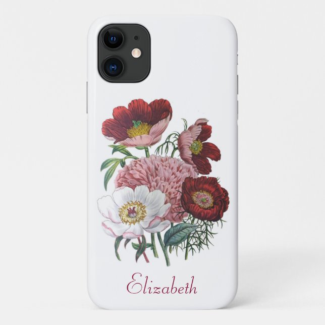 Personalised Peonies Case-Mate iPhone Case (Back)