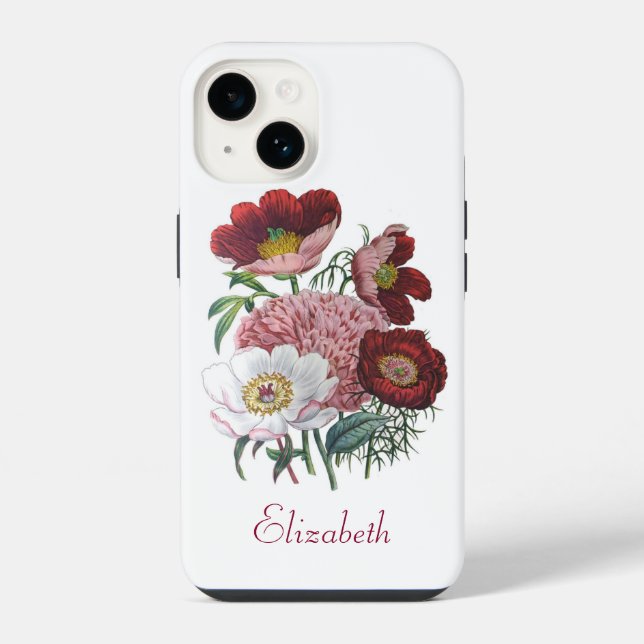Personalised Peonies  iPhone Case (Back)