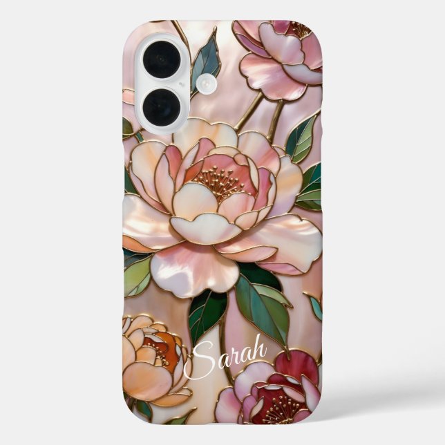 Personalised Peony Floral Phone Case Elegant (Back)