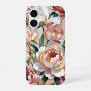 Personalised Peony Floral Phone Case Pink