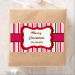 Personalised Peppermint Christmas Labels<br><div class="desc">This holiday label features peppermint stripes. Personalise this Christmas label by changing the name to suit your needs. Use these cute holiday labels on gifts,  presents,  packages,  gift bags,  holiday treats,  etc... The design is from original art.</div>