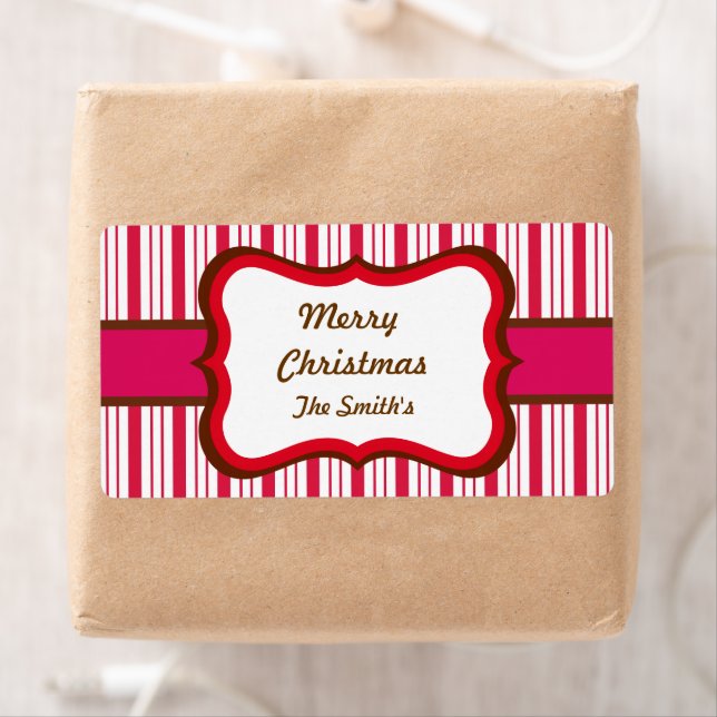 Personalised Peppermint Christmas Labels (Insitu)