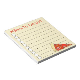 Personalised Pepperoni Pizza Slice To Do List Notepad
