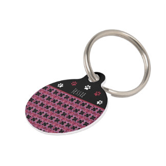 Personalised Percent Sign Fractal Pattern Pet Tag