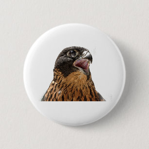 Personalised Peregrine Falcon 6 Cm Round Badge