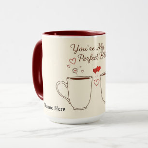 Personalised Perfect Blend Heart Couple Mug