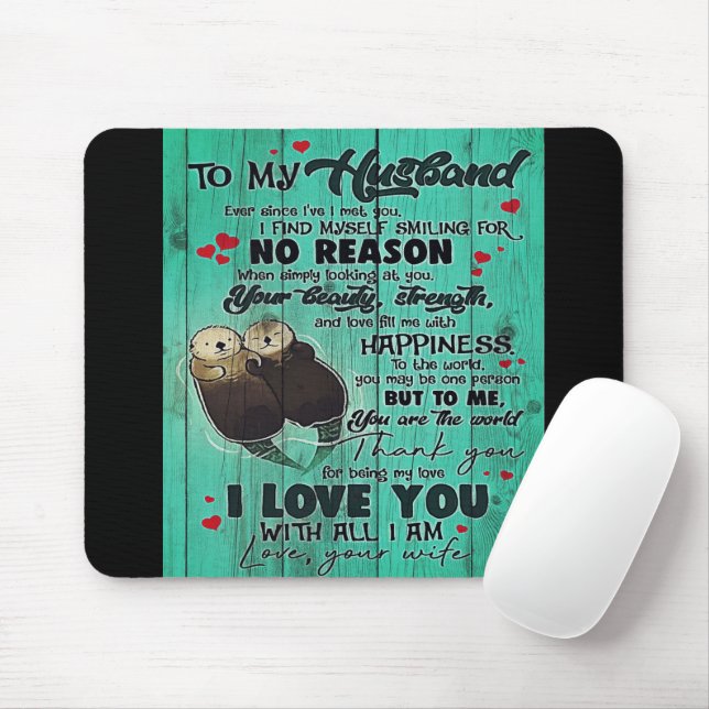 Personalised perfect gift, to my husband letter mouse pad (With Mouse)
