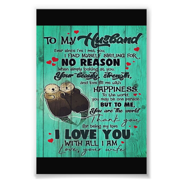 Personalised perfect gift, to my husband letter photo print (Front)