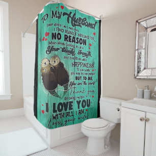 Personalised perfect gift, to my husband letter shower curtain