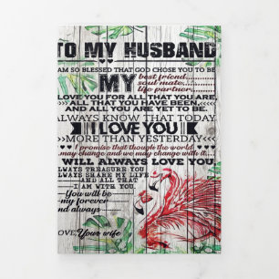 Personalised perfect letter To my husband letter Tri-Fold Announcement
