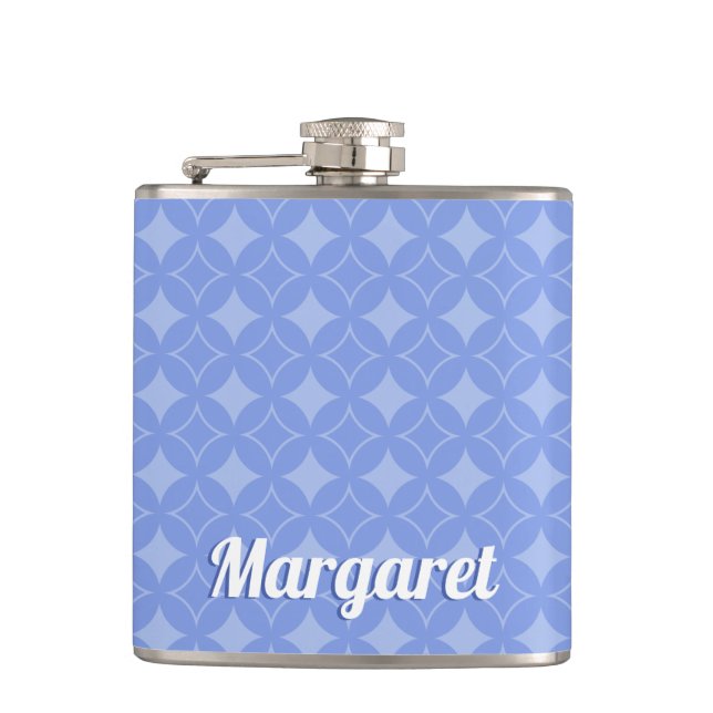 Personalised Periwinkle Hip Flask (Front)
