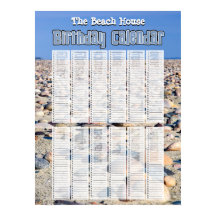 Personalised Perpetual Beach Birthday Calendar