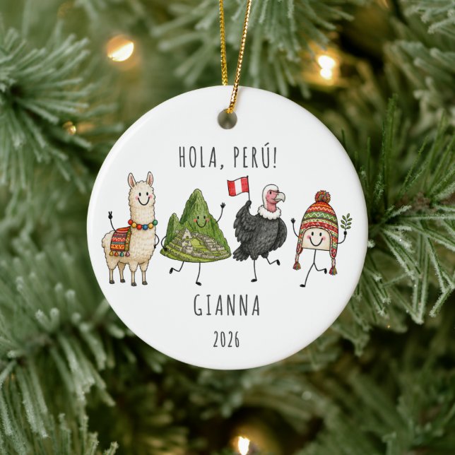 Personalised Peru Vacation Ornament (Tree)