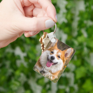 Personalised Pet 2 Photo Dog Lover Keychain
