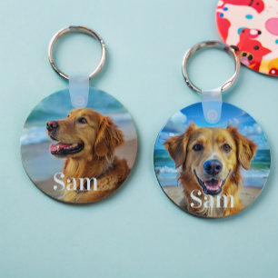 Personalised pet 2photo dog lover keepsake name  key ring