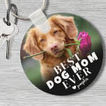 Personalised Pet Best Dog Mum Photo Key Ring<br><div class="desc">Give the dog mum in your life a unique keepsake with this custom double-sided "Best Dog Mum Ever" photo keychain! Designed for dog moms, dads, or any pet lover, this keychain lets you add two different photos of your furry friend—one for each side—creating a truly special accessory. On one side,...</div>