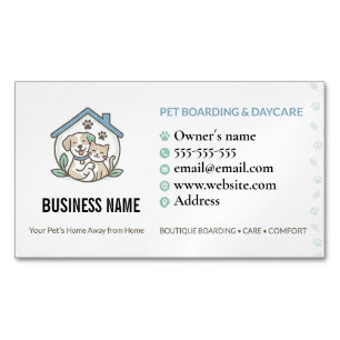 Personalised Pet Boarding QR Code Magnetic Business Card