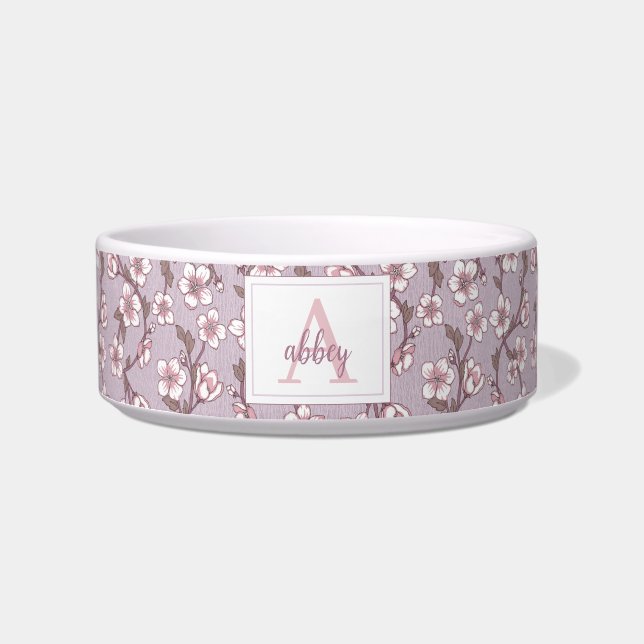 Personalised Pet Bowl with Name Modern Custom Dish (Front)