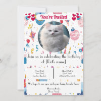 Personalised Pet Cat Birthday Invitation