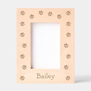 Personalised Pet Cat/Dog Name Paw Print Keepsake Etched Frames