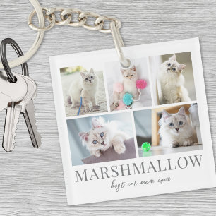 Personalised Pet Cat Photo Keepsake Key Ring