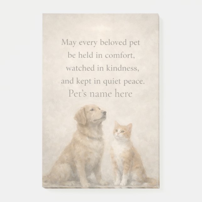Personalised Pet Comfort Post‑It® Notes (Front)