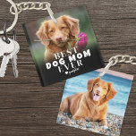 Personalised Pet Dog Best Mum Photo Key Ring<br><div class="desc">Give the dog mum in your life a unique keepsake with this custom square-shaped double-sided "Best Dog Mum Ever" photo keychain! Designed for dog moms, dads, or any pet lover, this keychain lets you add two different photos of your furry friend—one for each side—creating a truly special accessory. On one...</div>