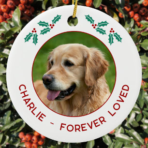 Personalised Pet Dog Memorial Christmas Photo Ceramic Tree Decoration