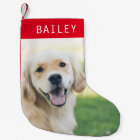 Personalised Pet Dog Photo Name Christmas Stocking