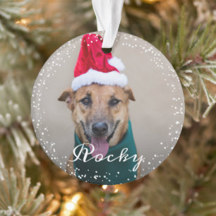 Personalised Pet Dog Puppy Holiday Photo Ornament