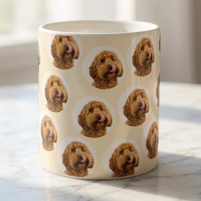 Personalised Pet Face Pattern | Custom Dog Photo Coffee Mug (Creator Uploaded)