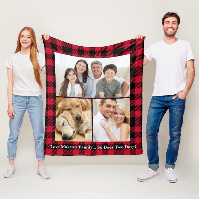 Personalised Pet Family Fleece Blanket (In Situ)