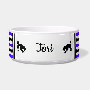 Personalised Pet Food Bowl with Stripes - HAMbWG