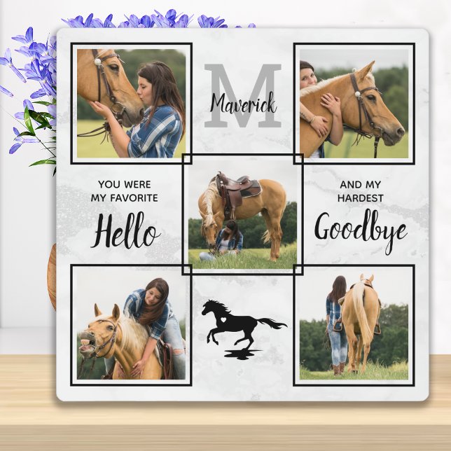 Personalised Pet Horse Memorial Keepsake 5 Photo Plaque (Creator Uploaded)