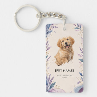 Personalised Pet ID Tag with Dog Photo and Name Key Ring