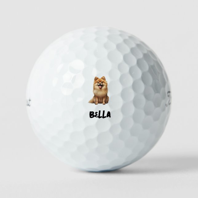 Personalised Pet Image Name Titleist Pro V1 II Golf Balls (Front)
